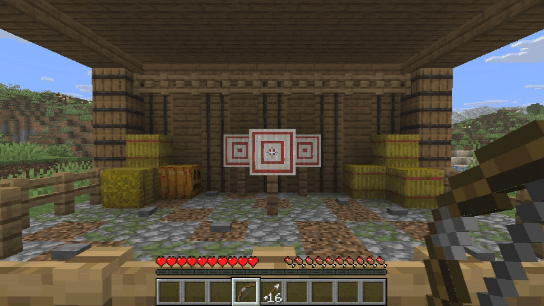 The player quickly shoots arrows from a bow