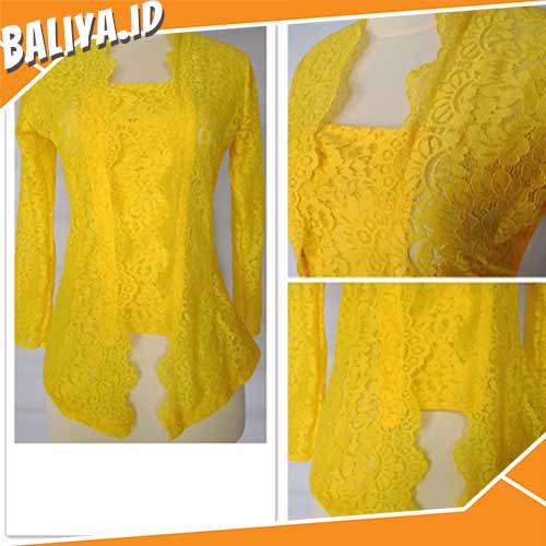 Seragam Kebaya Semi Prancis Warna Kuning