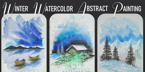 Winter Watercolor Paintings - Learn To Paint 3 Easy Simple & Elegant Paintings