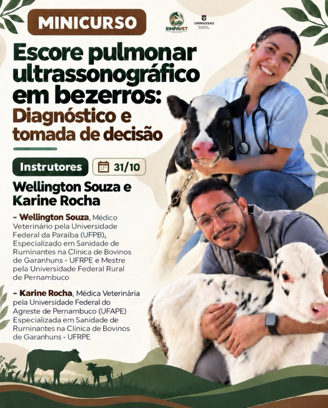 Minicurso Escore pulmonar ultrassonográfico em bezerros - Wellington Souza e Karine Rocha