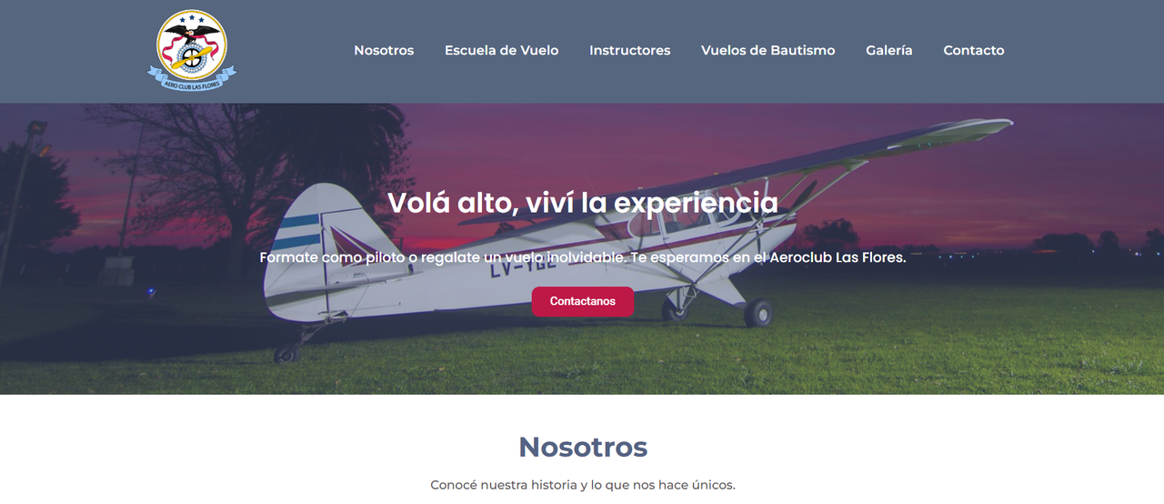 Página del Aeroclub Las Flores