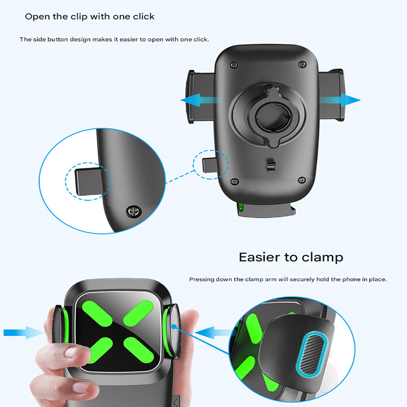 2-Pack Grey Universal Car Sun Visor Phone Mount with 360° Rotation, Adjustable Clamp for 4.7-7 Inch Phones, Hands-Free Navigation & Charging Support for Safe Driving