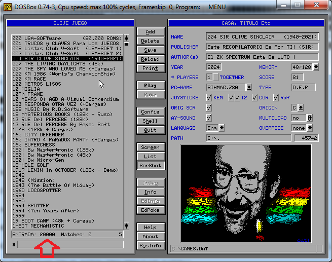 ATENCION !  -  20.000 JUEGOS Del ZX-SPECTRUM En TODOS los WINDOWS 32 y 64 !