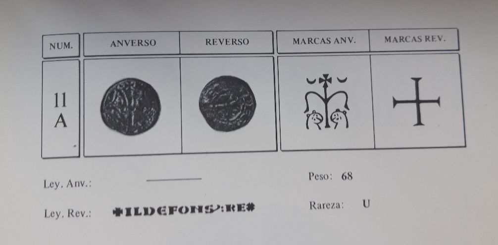 Dinero de Alfonso IX. Árbol entre leones Aix2