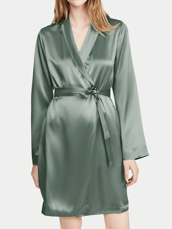 Satin Robes Bathrobe Gown Nightgown Sleepwear Lingerie Solid Robe Night Dresses - Picture 27 of 63