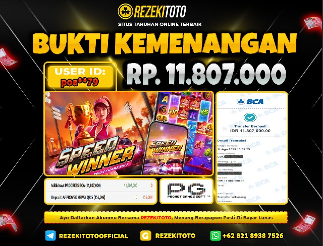 BUKTI KEMENANGAN 11 AGUSTUS 2025 SPEED WINNER 11 JUTA 