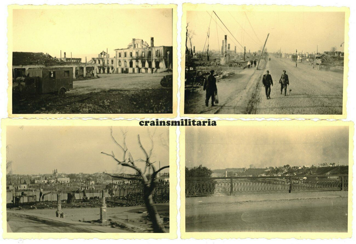 4x Orig. Foto Einmarsch Soldaten in zerstörtes WITEBSK Weissrussland 1941