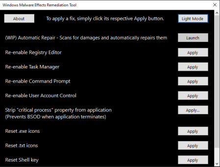 Malware Effects Remediation Tool 3.3