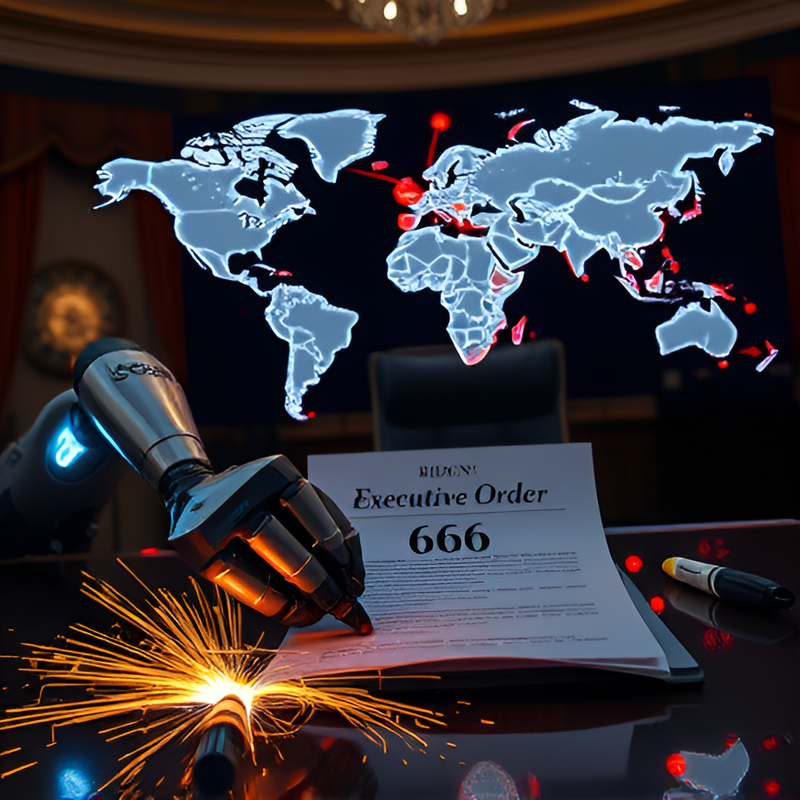 AutoPen-3000 robotic arm signing documents with Biden’s signature