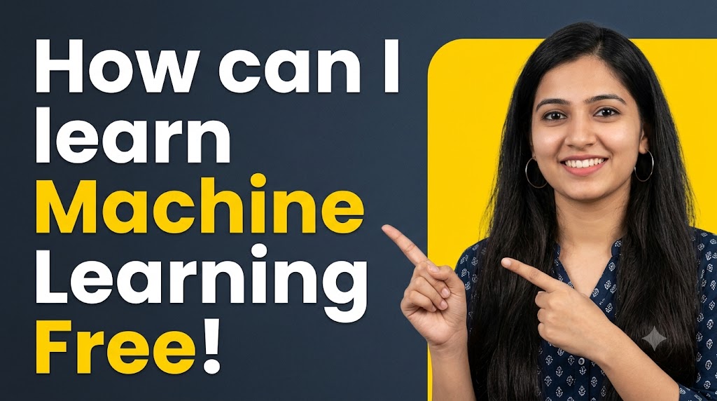 AI-generated example result for the youtube-thumbnail prompt: Learn Machine Learning Free Thumbnail – Beginner-Friendly Course Design AI YouTube Thumbnail Prompt