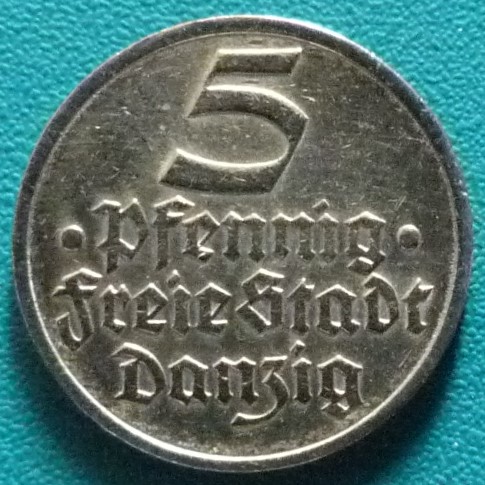 5 Pfennig. Danzig (1932) DNZ-5-Pfennig-1932-anv