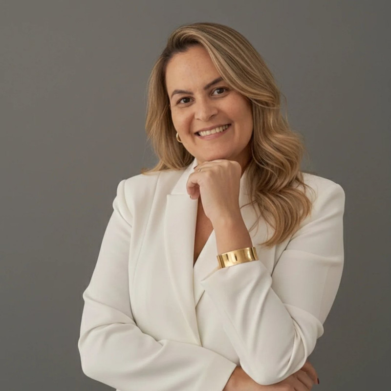 Rafaela Rodrigues, estomaterapeuta, sorrindo em ambiente clínico