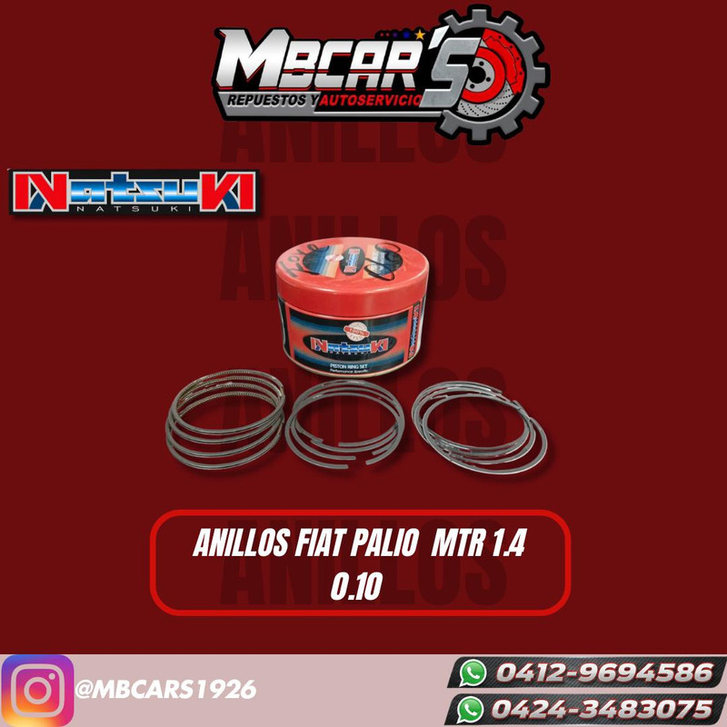ANILLOS FIAT PALIO MTR 1.4 0.10
