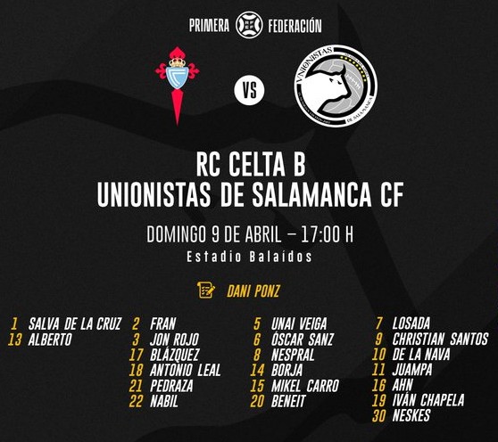 2022-2023 | 31º Jornada | Celta B 0-1 Unionistas Salamanca CF 8-4-2023-21-4-38-3