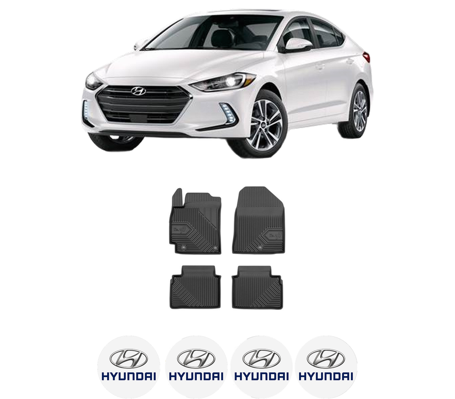 Set covorase presuri HYUNDAI ELANTRA VI Saloon (AD, ADA) din 2015-2020, auto, din cauciuc thermoplastic, 4 Stickere auto cu HYUNDAI