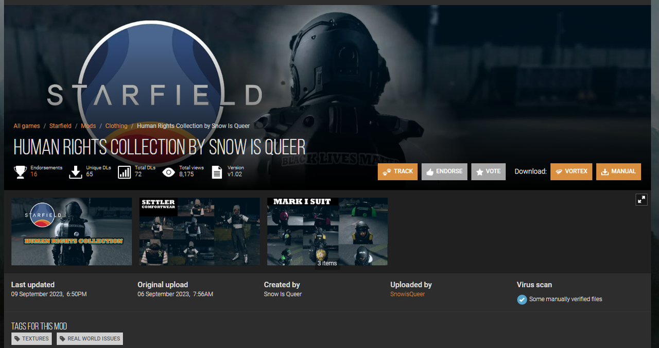 Pronouns and Nexus Mods Starfield #starfield #fyp #gaming #gamer #t