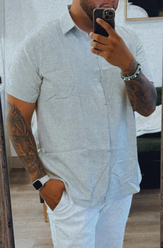 Camisa blanca de lino