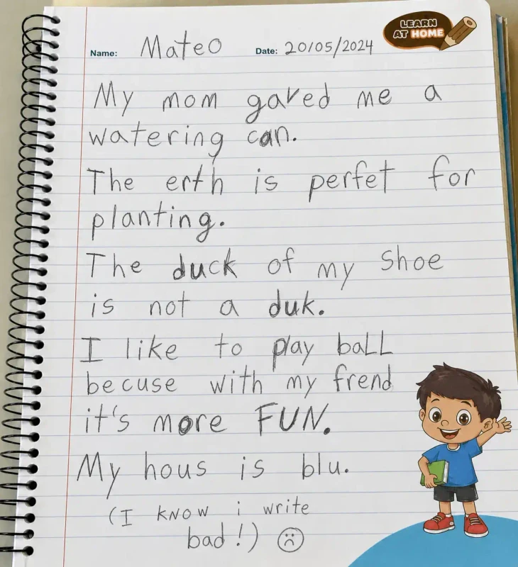 Before - Messy handwriting