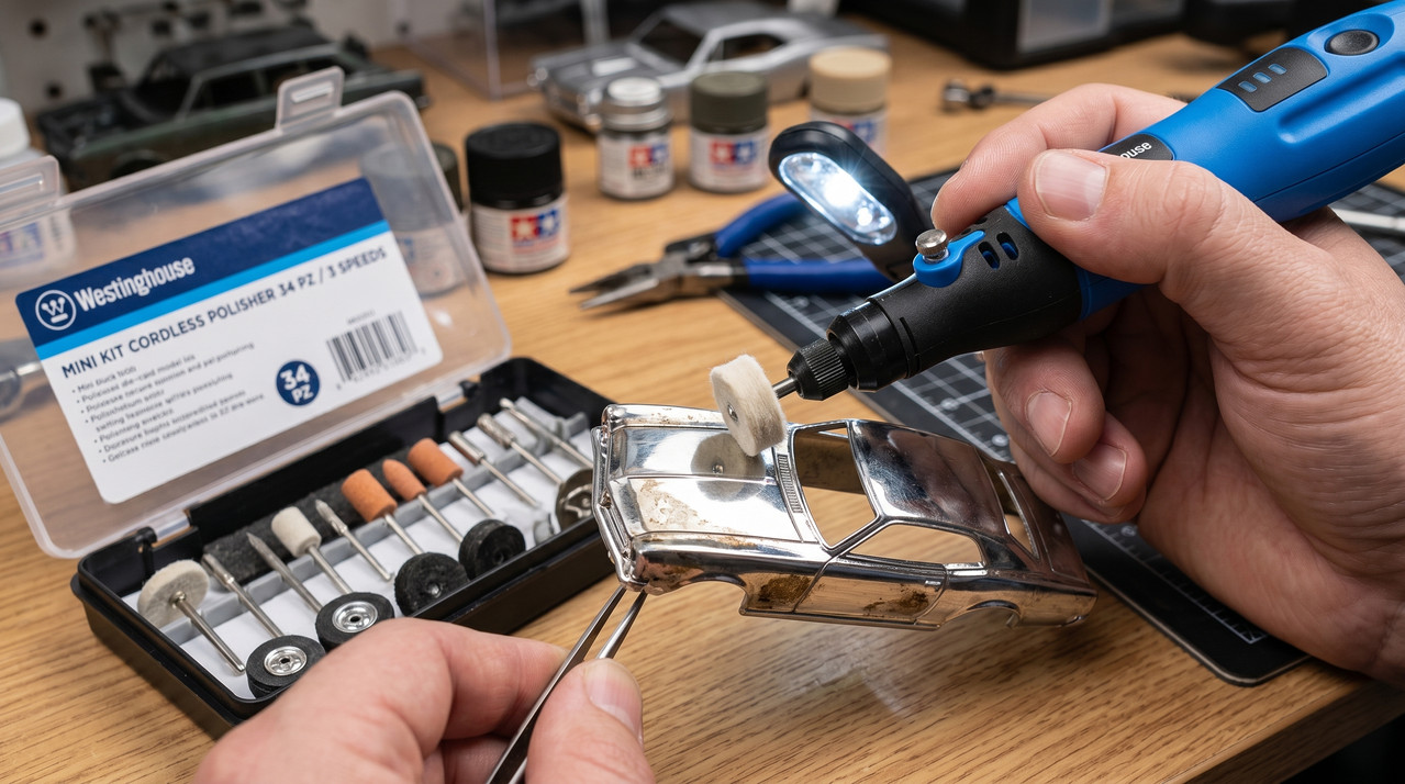 Mini Kit Pulidora Inalámbrico Westinghouse PT80690 con estuche y accesorios