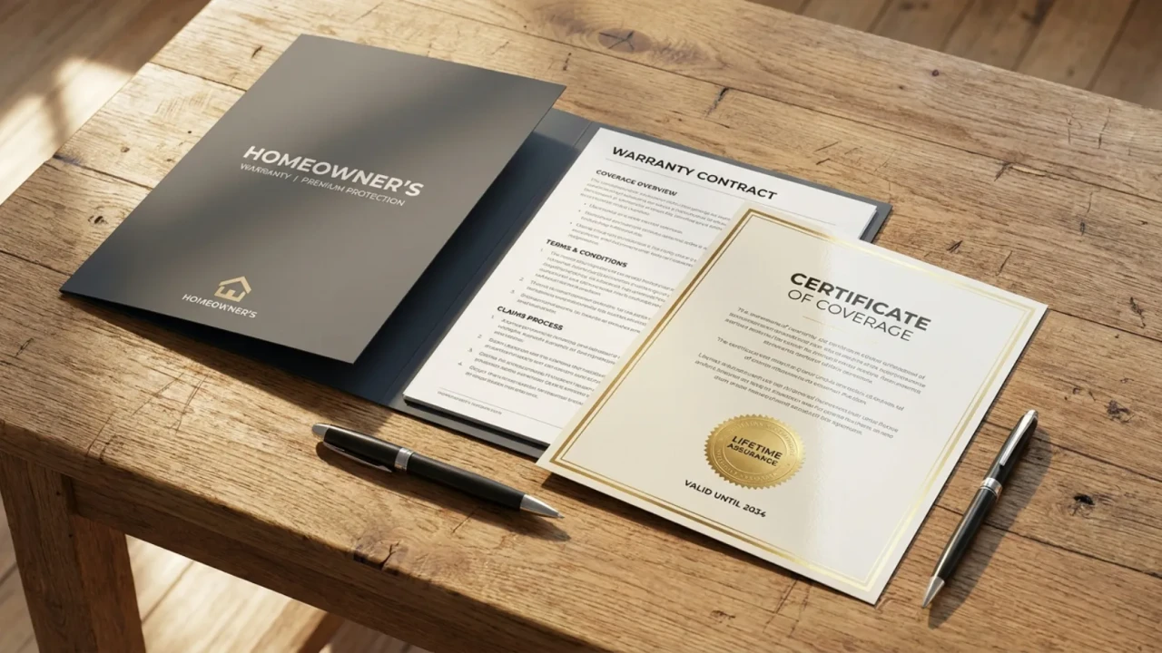 Roofing warranty documents and certificate for San Antonio homeowner