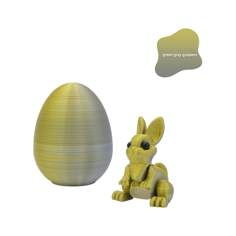 3-Piece Green-to-grey gradient Easter Surprise Egg Set – Identical Interactive Figurines with Hinged Shell, Collectible Holiday Display Toy