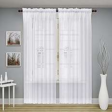 Amazon:Oakias 2 paneles de cortinas traslúcidas, color blanco, 54 x 84 pulgadas cada uno, de gasa