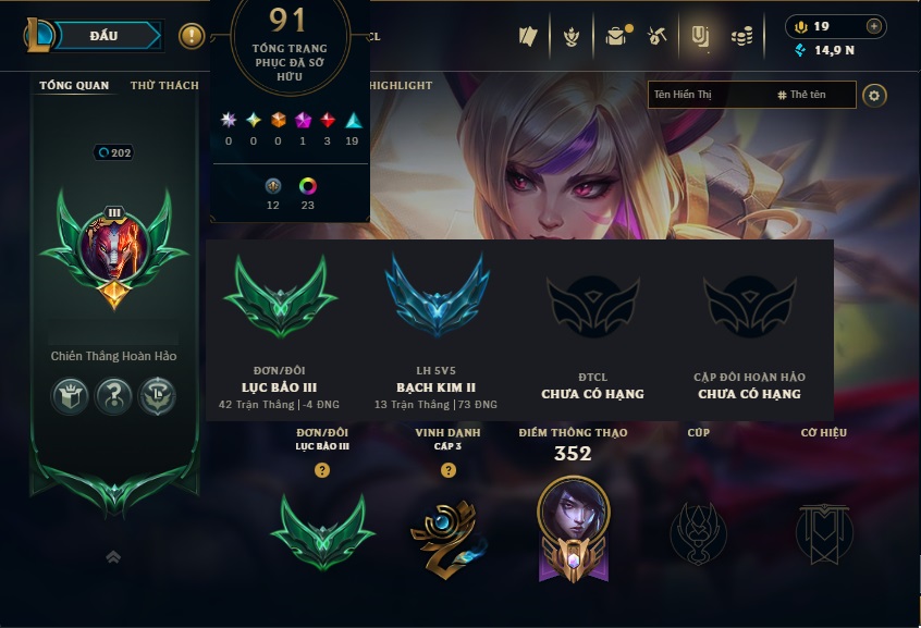 Acc LMHT # - Khung Lục Bảo