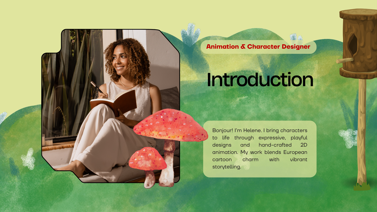 Green and Orange Illustrated Wildlife Creative Portfolio Presentation