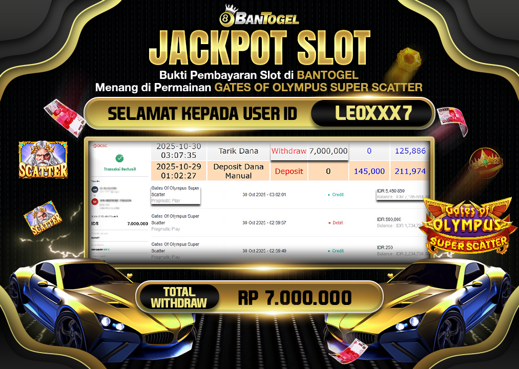 BUKTI JACKPOT LUNAS BANTOGEL
