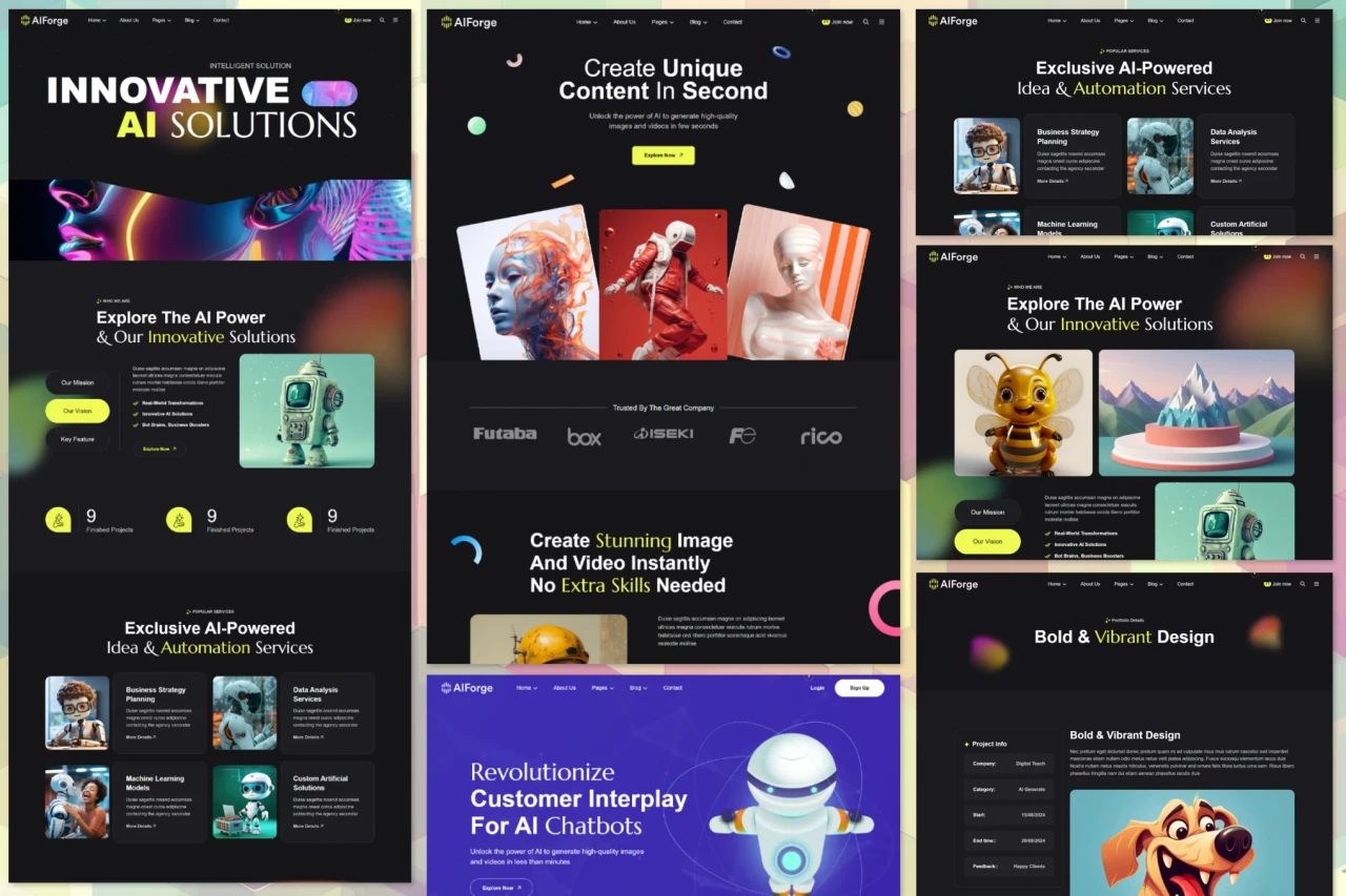 AIForge - Multipurpose AI SAAS Startup HTML Template