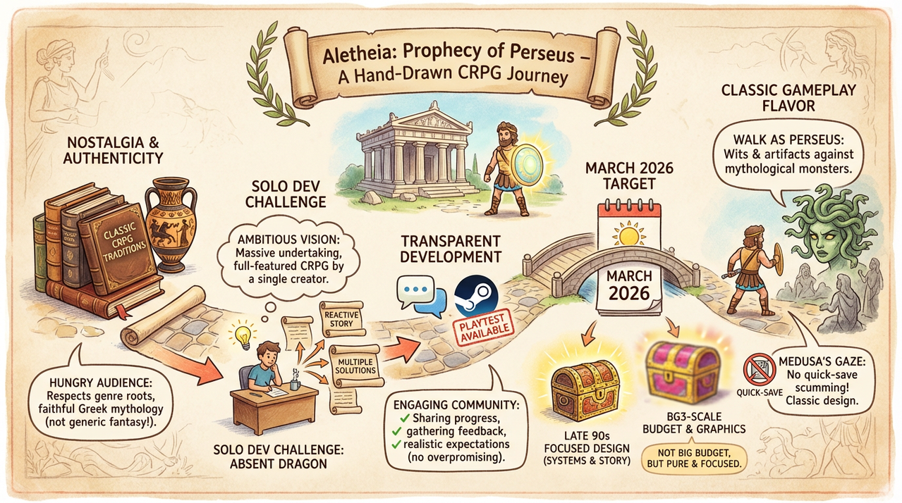 This Indie CRPG Wants to Bring Back Classic Baldur's Gate Vibes With Ancient Greek Mythology 1 Ancient Greek architecture with columns and historical setting