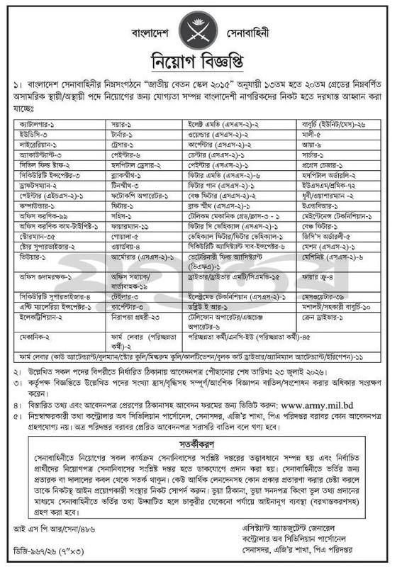 Bangladesh-Army-Civilian-Job-Circular