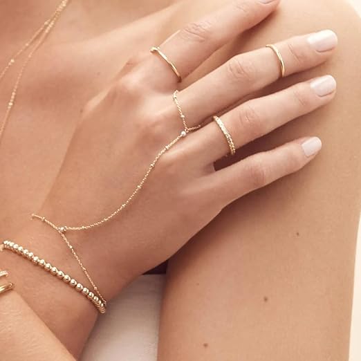 Hand Chain Bracelet Ring – Jewelry Essentials Fashion Style B