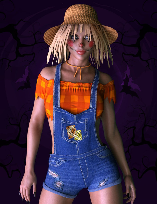 X-Fashion Scarecrow Costume for Genesis 8 Females 