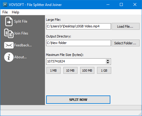 VovSoft File Splitter and Joiner 1.6