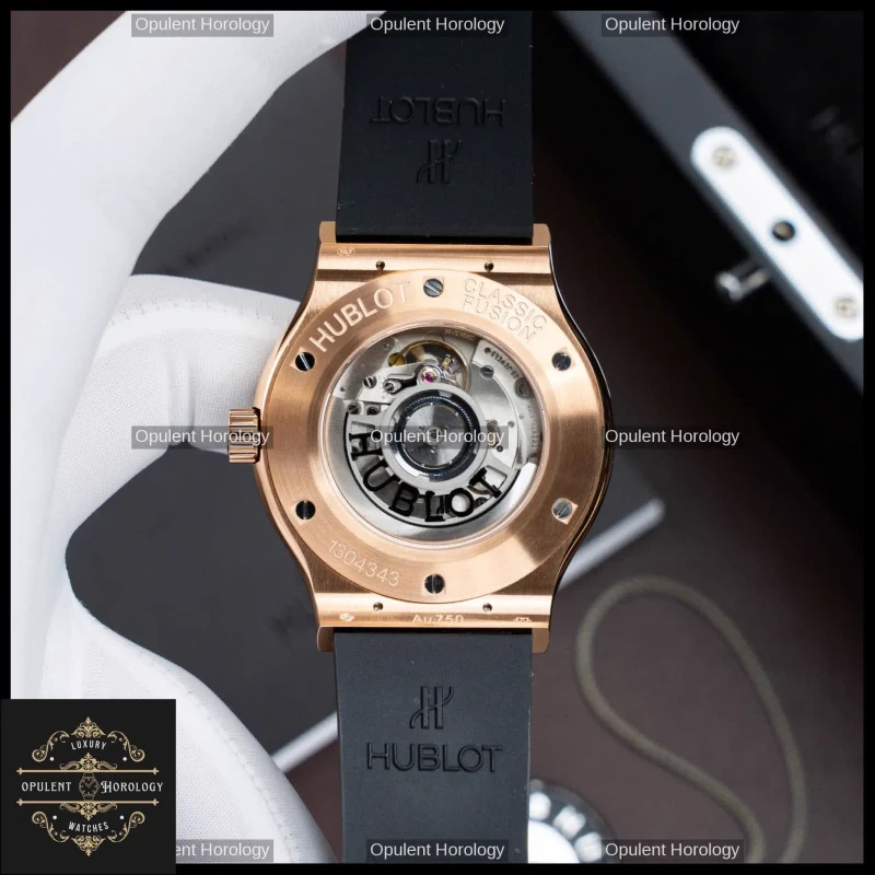 Hublot Classic Fusion King Gold Black Dial Automatic SW300 42mm Rubber Strap