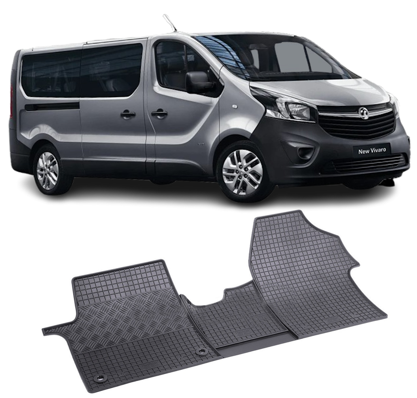 Set 3 covorase Opel Vivaro 2/3M 2020-prezent, din cauciuc 100%, compatibile cu autoturismul OPEL Vivaro