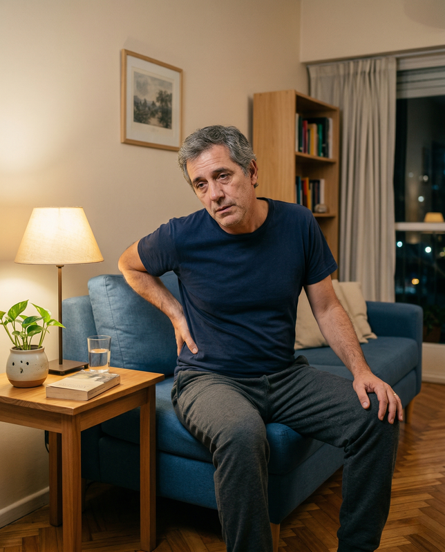 Persona con dolor al final del d&iacute;a