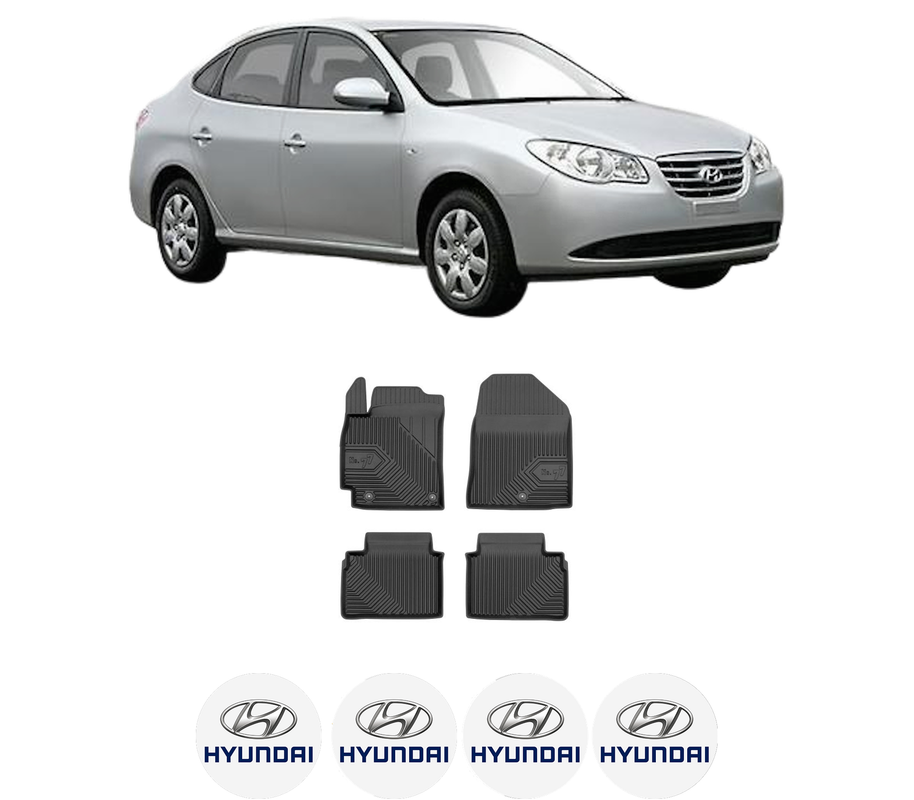 Set covorase presuri HYUNDAI ELANTRA IV Saloon (HD) din 2005-2011, auto, din cauciuc thermoplastic, 4 Stickere auto cu HYUNDAI