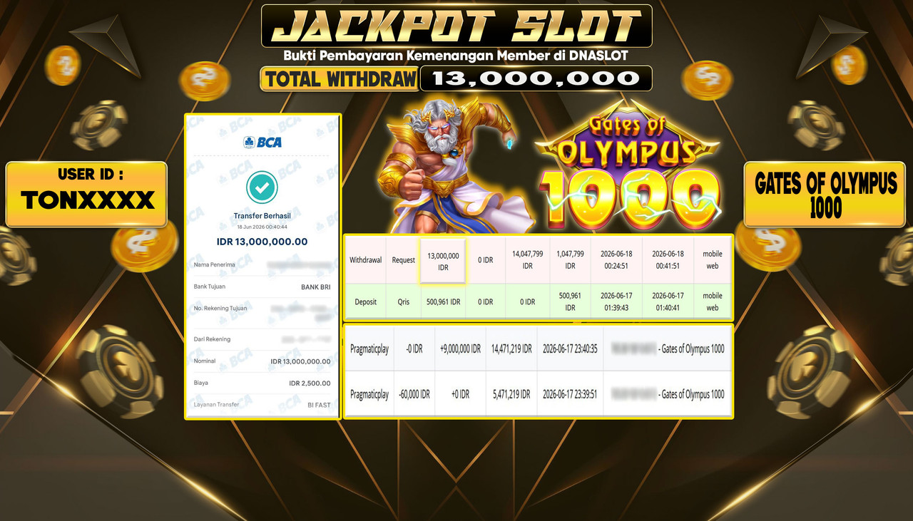 JACKPOT SLOT GATES OF OLYMPUS 1OOO 18 JUNE 2026