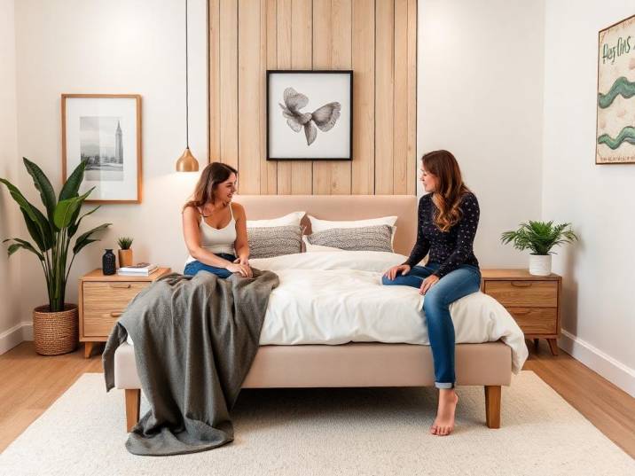 What are the three types of spaces a bedroom should have