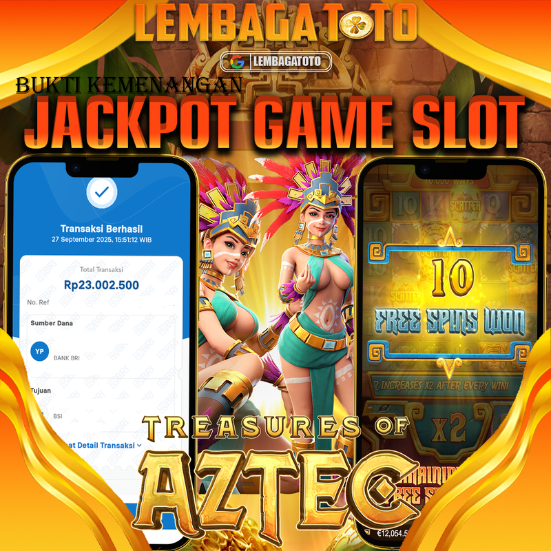 BUKTI JACKPOT 28 SEPTEMBER LEMBAGATOTO TREASURES OF AZTEC   Rp.23.002.500,- LUNAS