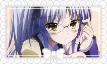 A stamp of kanade from angel beatsd wearing glasses