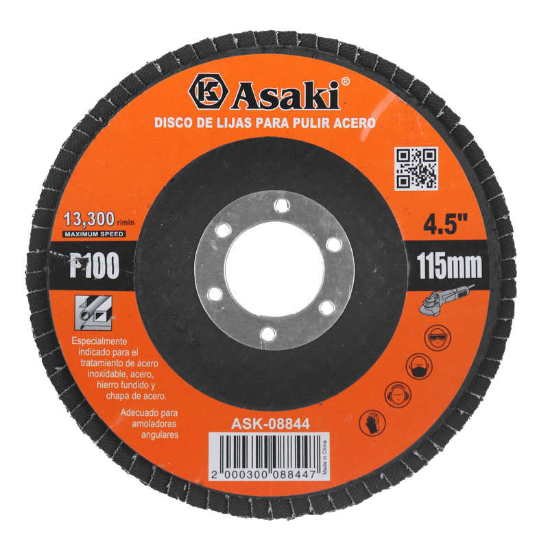 DISCO DE LIJAS PARA PULIR 115 P100 ASAKI