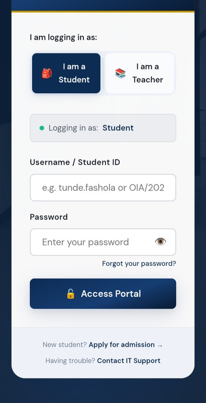 School Portal mockup