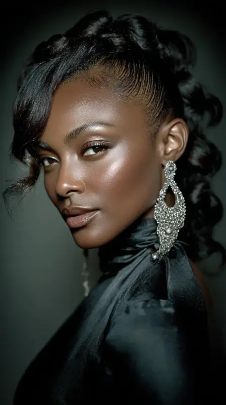 Captivating Waves: The Allure of the Side Sweep - black women side part