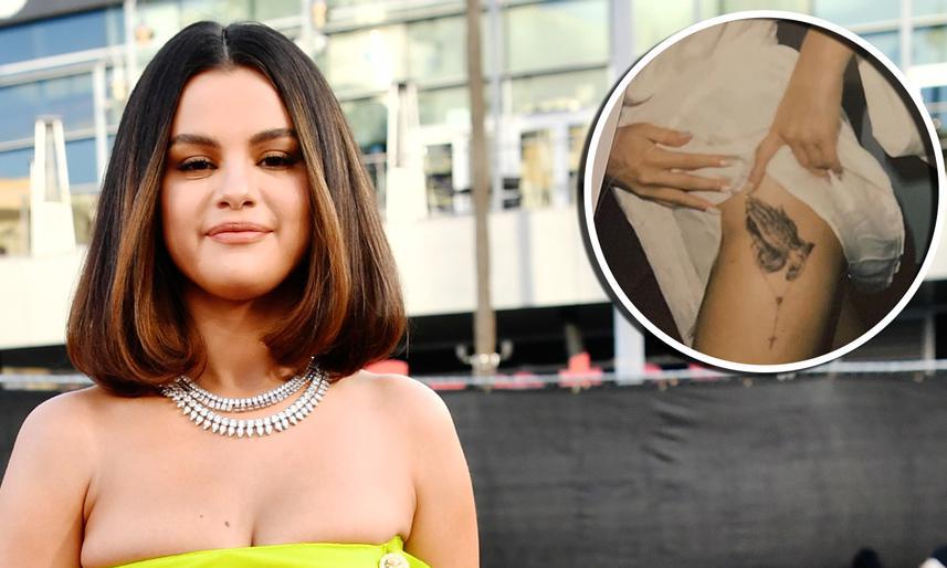Selena Gomez estrena un gran tatuaje en la parte superior de la espalda