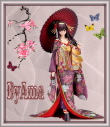 Japonesa con Kimono de Fiesta  Zz