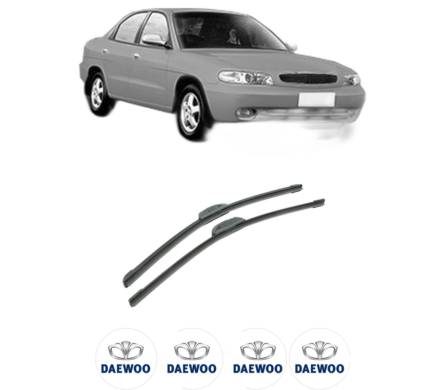 Set stergatoare auto DAEWOO NUBIRA Saloon (J100) din 1997-2000, pentru parbriz auto, 2 bucati, Bosch Aerotwin Retrofit, din cauciuc siliconat rezistent, 4 Stickere Auto DAEWOO
