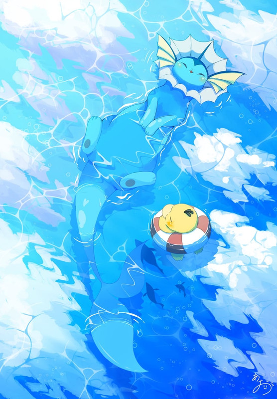 vaporeon-and-psyduck-pokemon-drawn-by-na